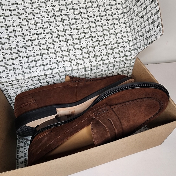 Vinnys Mens Vinny's Townee Slip on Penny Loafers in Brown Suede Size 44 - Picture 9 of 10